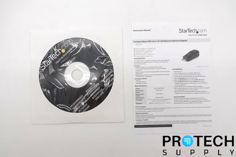 Load image into Gallery viewer, Startech USB2106S Black USB 2.0 to Ethernet Adapter 10/100Mbps NEW with WARRANTY