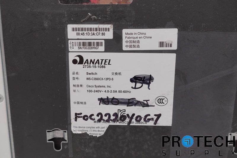 Load image into Gallery viewer, Cisco 3560-CX Catalyst WS-C3560CX-12PD-S Ethernet Switch 12-Port with WARRANTY