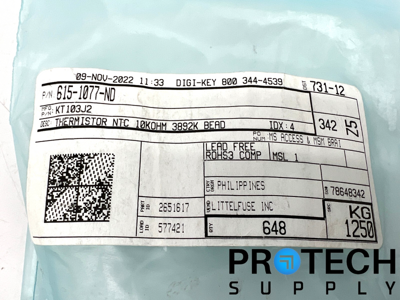 Load image into Gallery viewer, (Approx 400) Littelfuse KT103J2 NTC Thermistor 10k Bead with WARRANTY