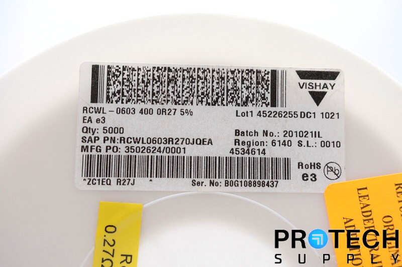Load image into Gallery viewer, (Qty 5000) Vishay RCWL0603R270JQEA Roll of Chip Resistor ±5% NEW with WARRANTY