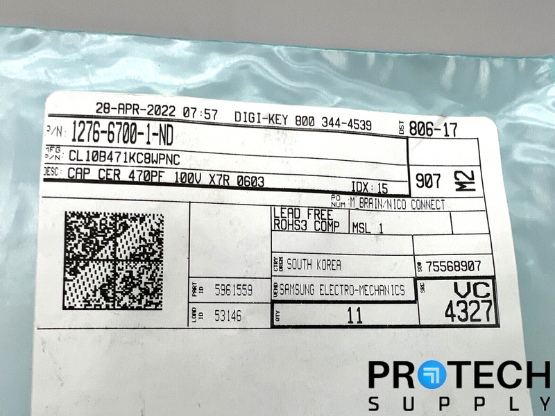 Load image into Gallery viewer, 9/Pk Samsung Ceramic Capacitor ±10% 1276-6700-1-ND w/ WARRANTY