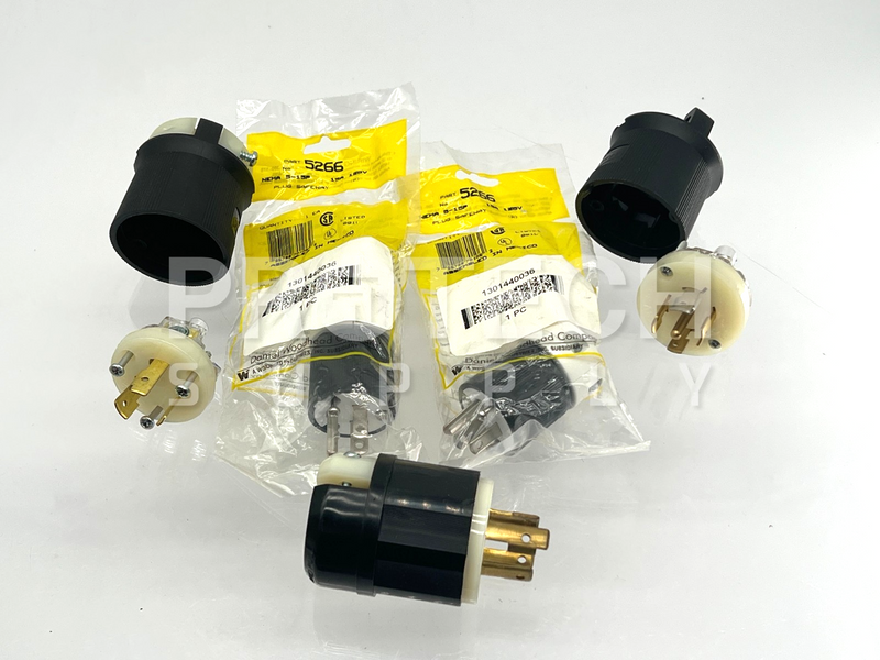 Load image into Gallery viewer, (Lot of 5) Misc Straight Blade Plug & Lock Plug Woodhead / Hubbell / Leviton