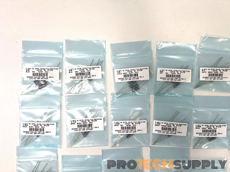 Load image into Gallery viewer, NEW Lot of 51 Bags of Various Metal Oxide Film Resistors 62-7.5k Ohm w/ WARRANTY
