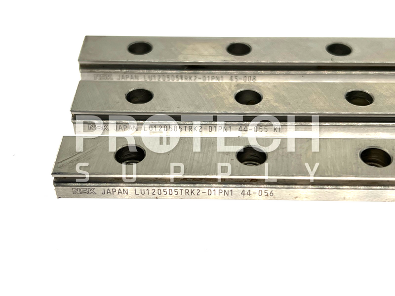 Load image into Gallery viewer, (Lot of 3) NSK JU120505TRK2-01PN1 Linear Guide Rail + LU12-1 Blocks w/ WARRANTY