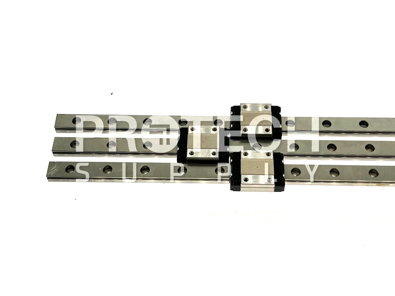 Load image into Gallery viewer, (Lot of 3) NSK JU120505TRK2-01PN1 Linear Guide Rail + LU12-1 Blocks w/ WARRANTY