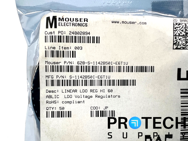 Load image into Gallery viewer, (50/Pk) ABLIC S-1142B50I-E6T1U Linear Voltage Regulator NEW with WARRANTY