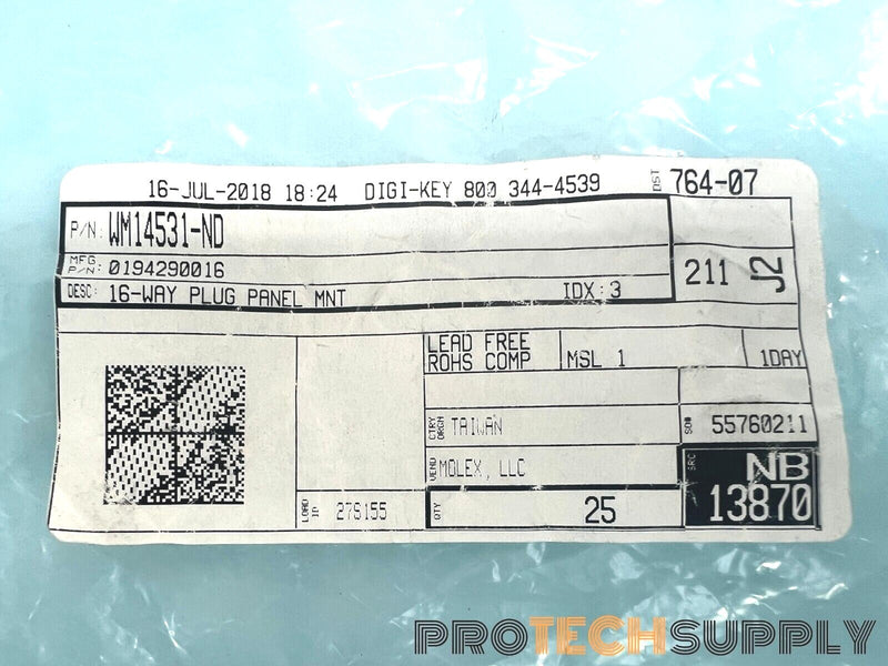 Load image into Gallery viewer, NEW (Lot of 2) Molex 19429-0016 MX150L 16 Circuit Panel Mount Plug for 14-22 AWG