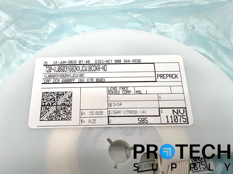 Load image into Gallery viewer, 585/Pk Vishay VJ0603Y682KXJCW1BC 25V Ceramic Capacitor NEW with WARRANTY