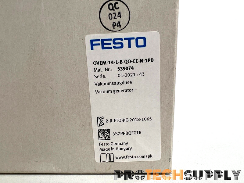 Load image into Gallery viewer, NEW Festo OVEM-14-L-B-QO-CE-N-1PD (539074) Vacuum Generator with WARRANTY