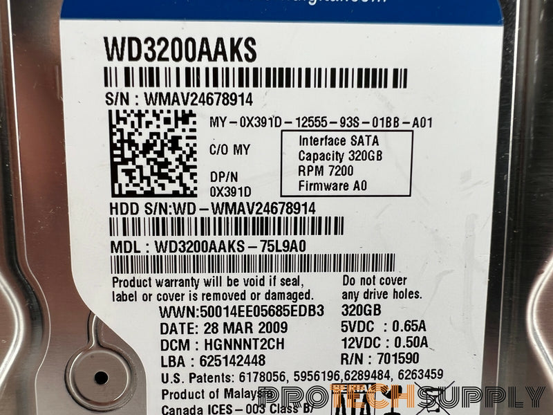 Load image into Gallery viewer, Western Digital 320Gb 3.5" SATA Desktop HDD WD3200AAKS with WARRANTY