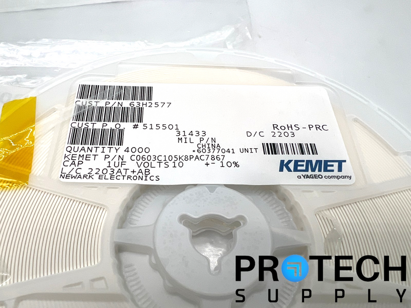 Load image into Gallery viewer, (4000 Per Reel) Yageo C0603C105K8PAC7867 Ceramic Capacitor NEW with WARRANTY