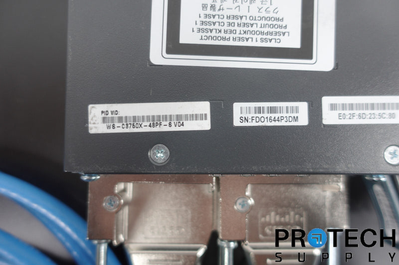 Load image into Gallery viewer, Cisco WS-C3750X-48PF-S 48-Port Gigabit IP Base Switch w/ Cables w/ WARRANTY