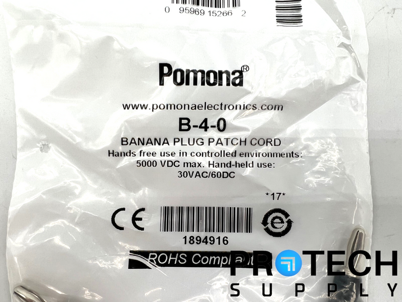 Load image into Gallery viewer, Pomona B-4-0 Banana Plug Patch Cord 30VAC/60DC NEW with WARRANTY