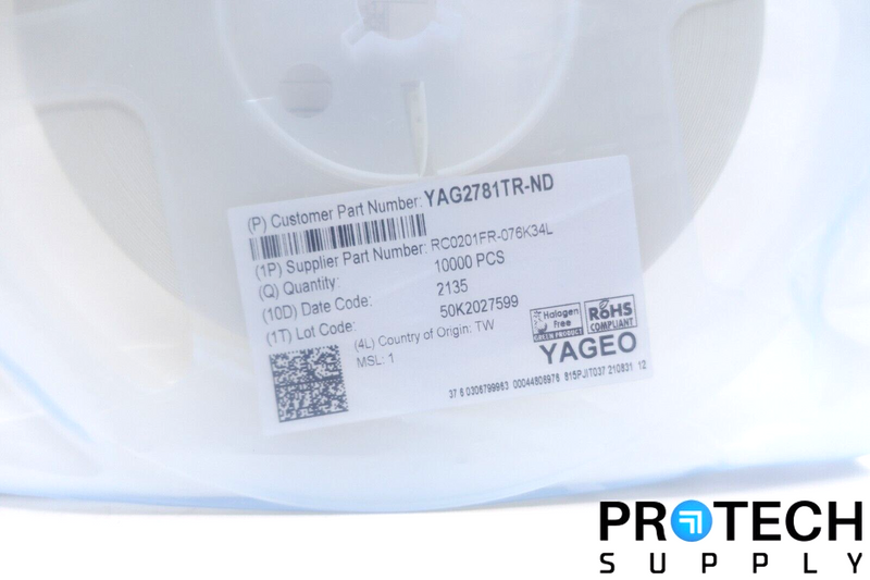 Load image into Gallery viewer, 10,000/Reel Yageo RC0201FR-076K34L Thick Film Resistor 6.34K Ohm NEW