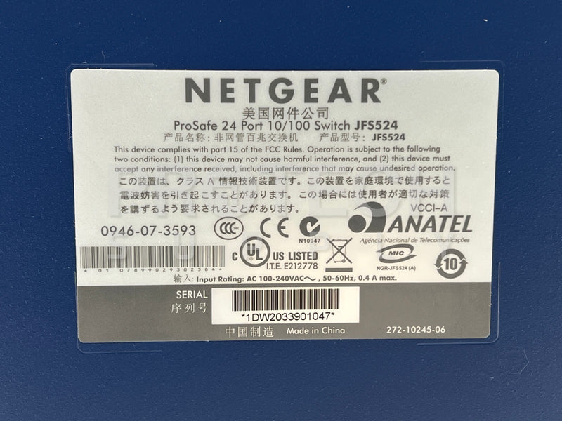 Load image into Gallery viewer, Netgear JFS524NA 24-port 10/100 Fast Ethernet Switch NEW with WARRANTY