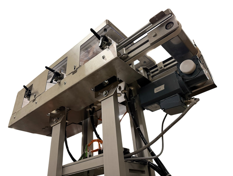 Load image into Gallery viewer, mk DGF-P 2001 Double Belt Conveyor w/ Pneumatic Stops & Sensors, Zahoransky