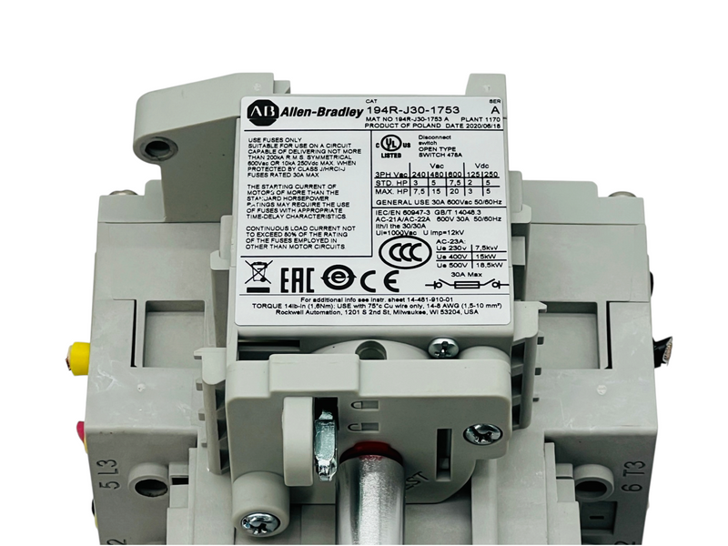 Load image into Gallery viewer, Allen-Bradley 194R-J30-1753 Series A 30A Fused Disconnect Switch