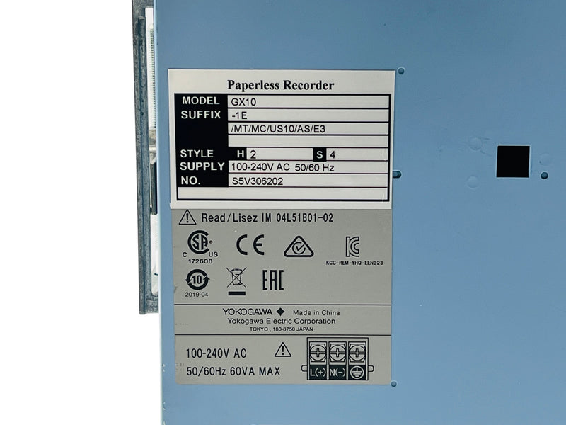 Load image into Gallery viewer, Yokogawa GX10-1E /MT/MC/US10/AS/E3 10 Channel Paperless Recorder
