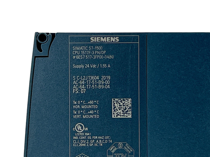 Load image into Gallery viewer, SIEMENS 6ES7 517-3FP00-0AB0 CPU 1517F-3 PN/DP Fail-Safe PLC Processor · photo 6