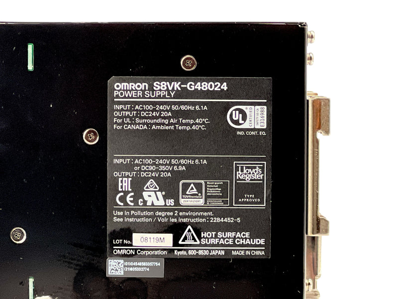 Load image into Gallery viewer, OMRON S8VK-G48024 24VDC 20A 480W DIN Rail Power Supply · photo 4