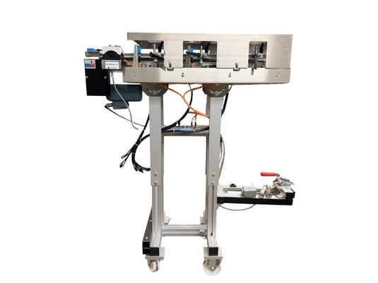 mk DGF-P 2001 Double Belt Conveyor w/ Pneumatic Stops & Sensors, Zahoransky