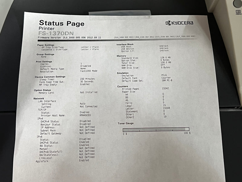 Load image into Gallery viewer, Kyocera FS-1370DN Laser Printer
