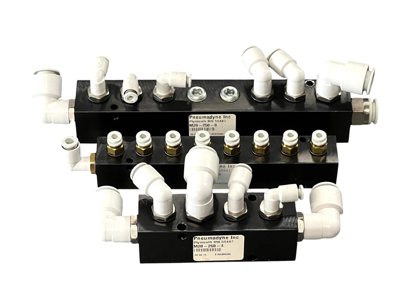 Load image into Gallery viewer, (Lot of 3) Pneumadyne Pneumatic Manifold M20-250-4 / M10-125-8 / M20-250-8
