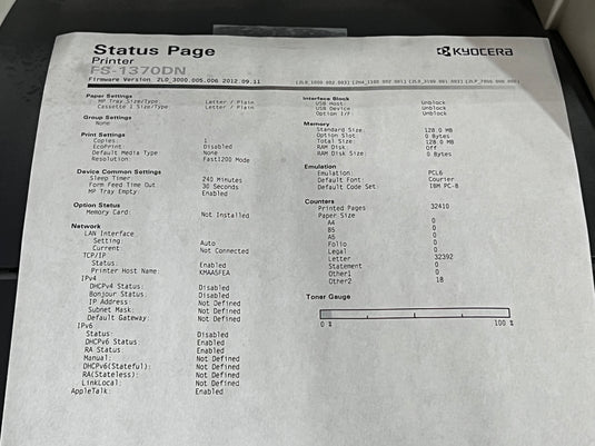 Kyocera FS-1370DN Laser Printer
