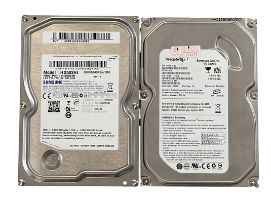 (Lot of 5) x3 Seagate 500GB x1 Samsung 500GB x1 Seagate 80GB Hard Disk Drive