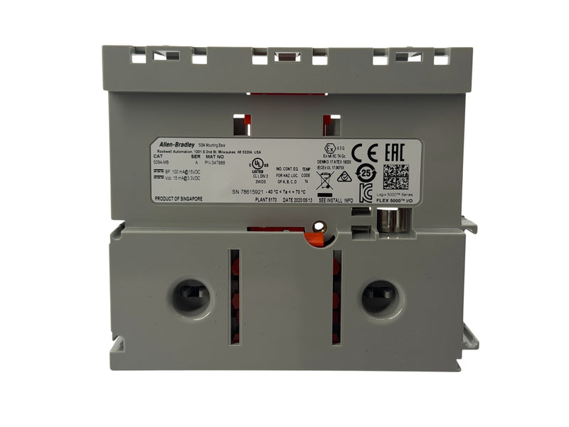 Load image into Gallery viewer, Allen-Bradley 5094-MB FLEX 5000 I/O mounting base, rear view with product label
