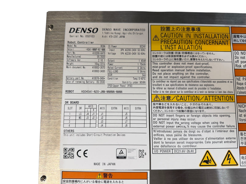 Load image into Gallery viewer, Denso RC8A Robot Controller for HS045A1 SCARA, 200-240VAC, Fieldbus Card, 2020
