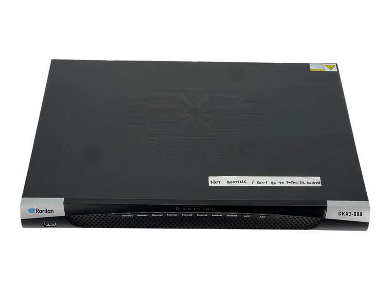 Load image into Gallery viewer, Raritan DKX3-808 KVM-Over-IP Switch FOR PARTS / REPAIR
