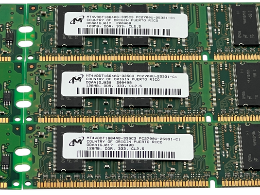 (Lot of 6) Micron 128MB RAM Memory Module