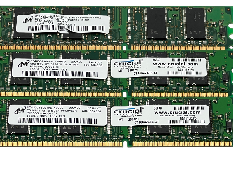 Load image into Gallery viewer, (Lot of 6) Micron 128MB RAM Memory Module
