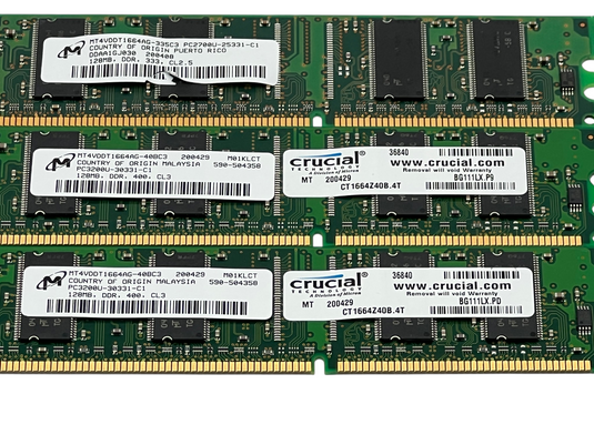 (Lot of 6) Micron 128MB RAM Memory Module