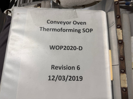 VULCAN Thermoforming Conveyor Oven SOP