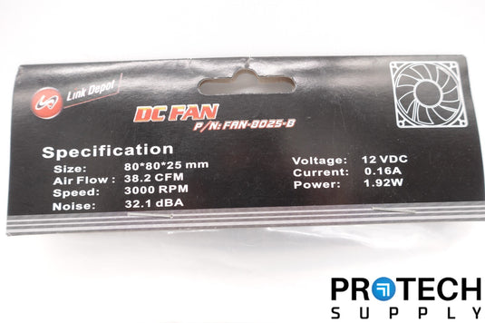 Link Depot FAN-8025-B / DC Fan 12VDC NEW with WARRANTY