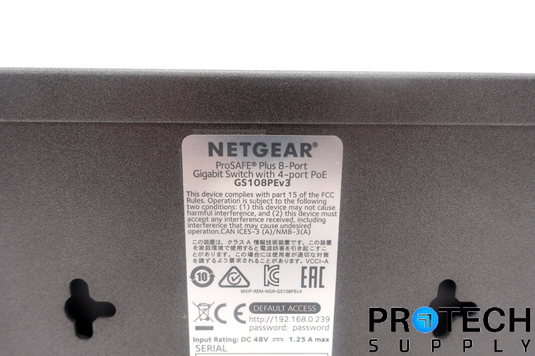 Netgear GS108PE ProSAFE Plus 8-Port Gigabit Switch & 4-Port PoE w/ WARRANTY