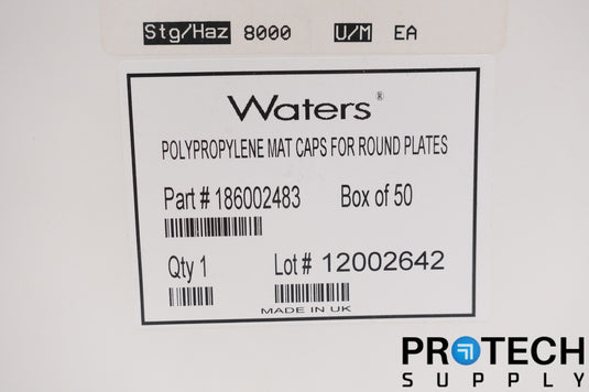 (50/Pk) Waters 186002483 Polypropylene Caps for Plates NEW with WARRANTY