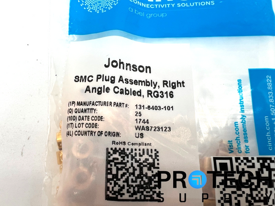 25/Pk Cinch 131-6403-101 SMC Connector Plug NEW