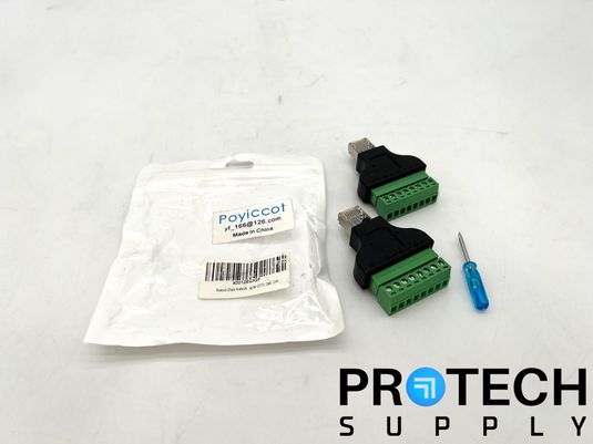 (2/Pk) Poyiccot X001ZEQX2F Network Adapter to CCTV / Cat5 / Cat6 NEW w/ WARRANTY