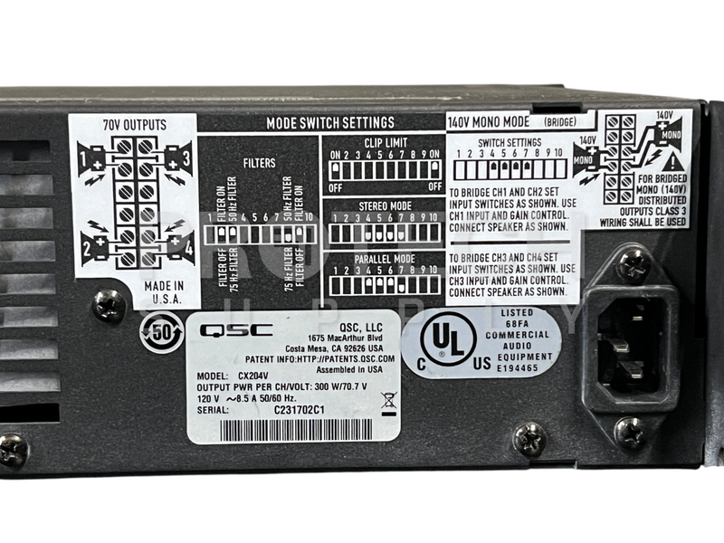 Load image into Gallery viewer, QSC CX240V 4-Channel Direct 70V Power Amplifier with WARRANTY
