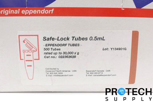 (Approx. 1200) Eppendorf 022363638 Safe-Lock Microcentrifuge Tube 0.5mL NEW