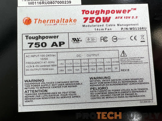 Thermaltake Toughpower 750 Watt Modularized Power Supply W0116RU with WARRANTY