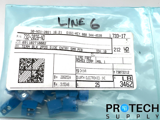 17/Pk Wurth Electronic 2 Position Wire to Terminal Block 732-2028-ND w/ WARRANTY