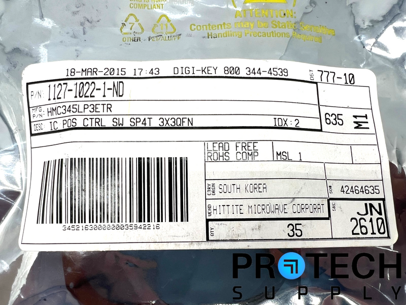 Load image into Gallery viewer, (55/Pk) Analog Devices HMC345LP3E 16-Pin RF Switch 8GHz 50Ohm NEW with WARRANTY
