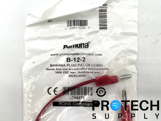 Pomona B-12-2 Banana Plug Patch Cord 30VAC/60DC NEW with WARRANTY