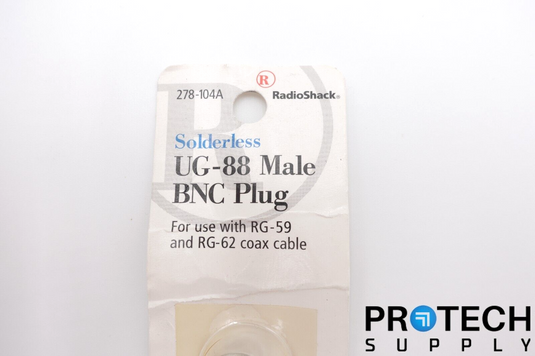 RadioShack Solderless UG-88 Male BNC Plug NEW with WARRANTY