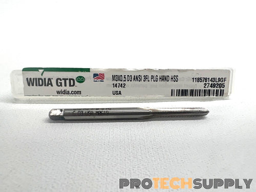 Widia Gtd 14742 Straight Flute Hand Tap M3-0.50 3 Flutes UNC with WARRANTY