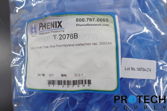 (Lot of 1000)  Phenix 5ml Conical Tube Blue PP NEW with WARRANTY